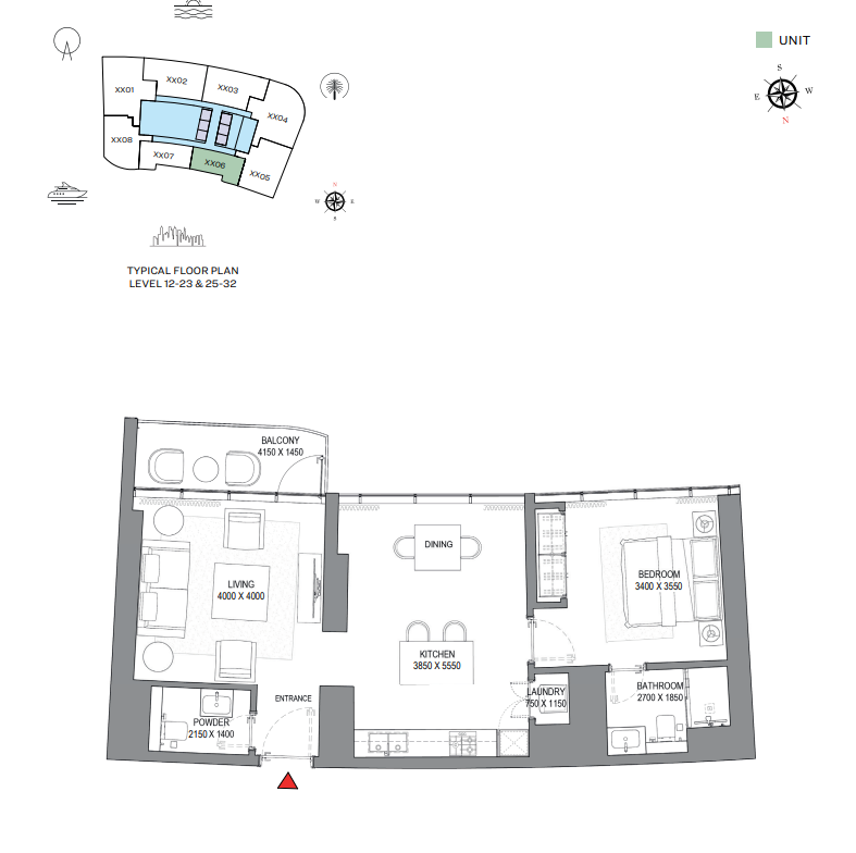 1 BR Layout