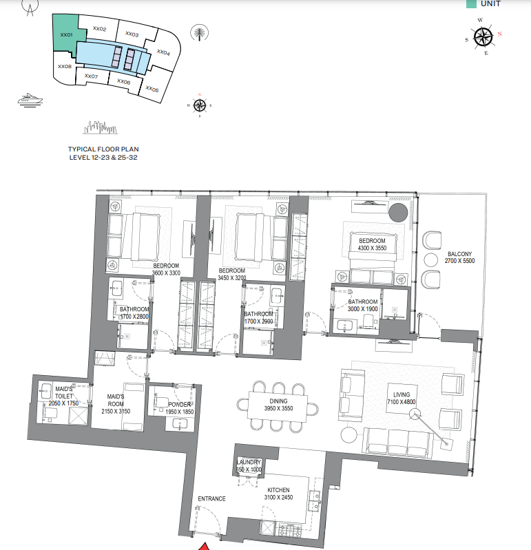 3 BR Layout